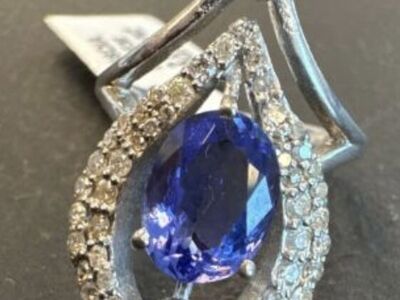 Tanzanite, Diamond, and Emerald ring