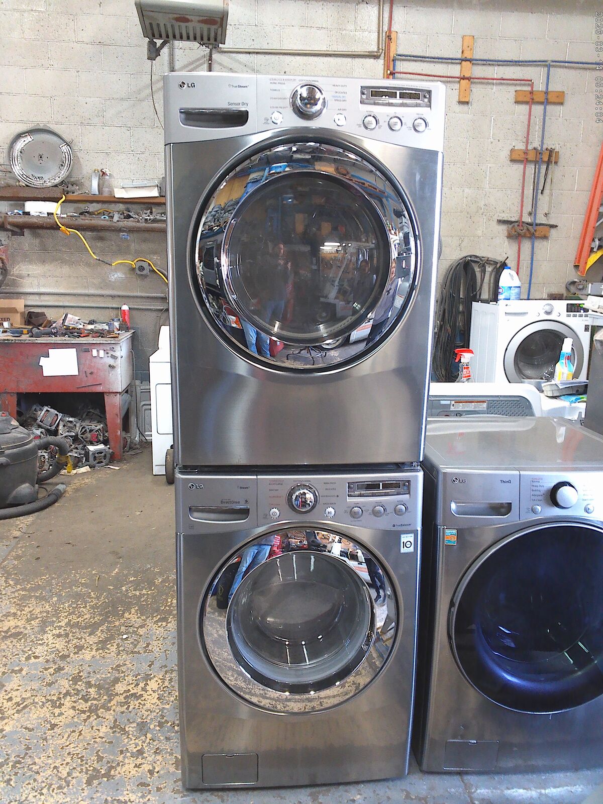 LG front load washer with matched electric dryer