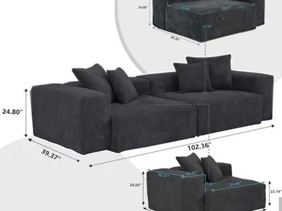 Oversized Deep Seat Sofa
Modern 102 in. Square Arm