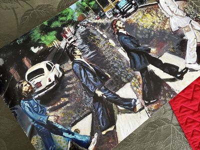 The Beatles Abbey Road Painted Canvas Artwork Print