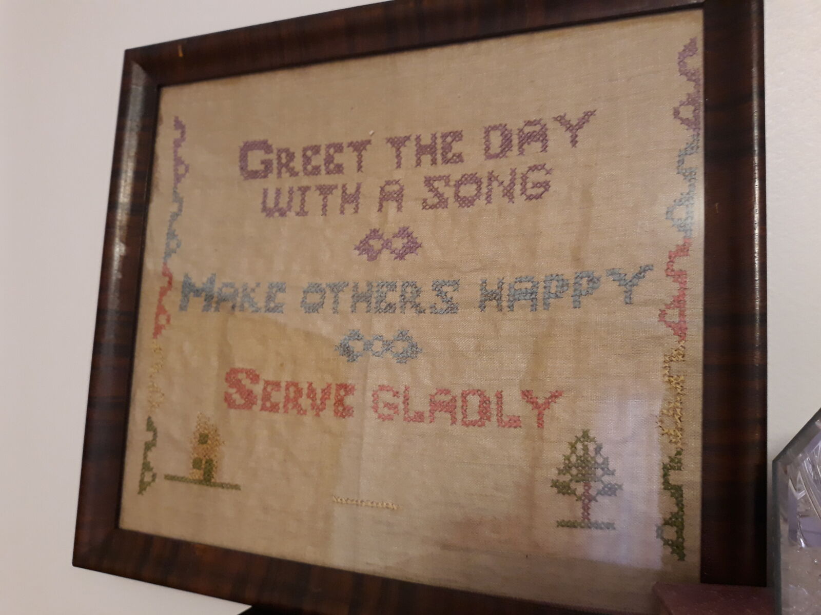 Vintage framed needlework