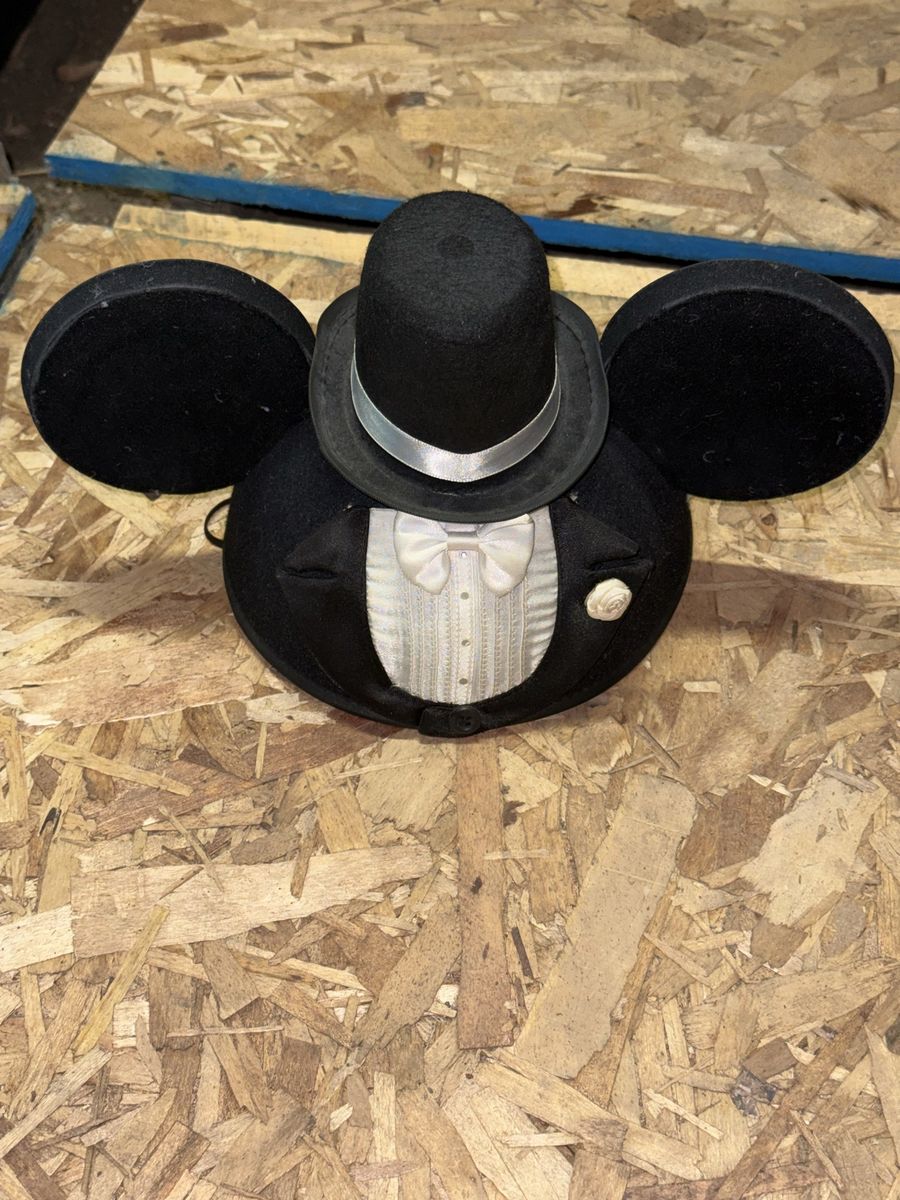 Disney Parks Mickey Mouse Groom Tuxedo Top Hat Ear Headband Adult Size