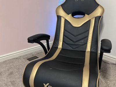 X Rocker Black and Gold Gaming Rocker Chair with Armrests