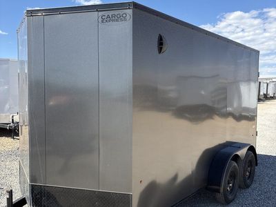 7x14 Cargo Express EX Series DLX Enclosed Cargo Trailer - 7'0" Interior - 7K GVWR 16" Cross Member Upgrade, Black Out Package,