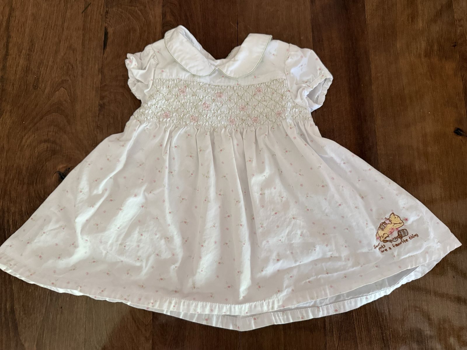 Classic Pooh by Disney embroidered dress with smocking size 6 months