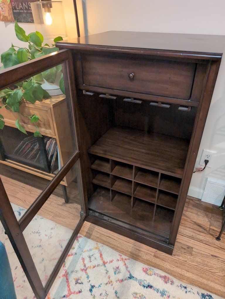 Wine and liquor cabinet, solid wood