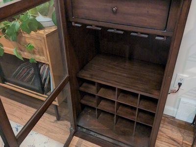 Wine and liquor cabinet, solid wood