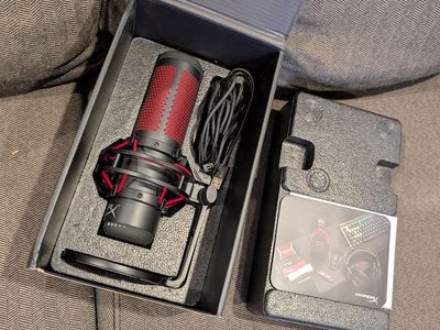 Hyper X Quadcast USB Red LED Condenser Microphone Gaming Streaming Podcasting Etc