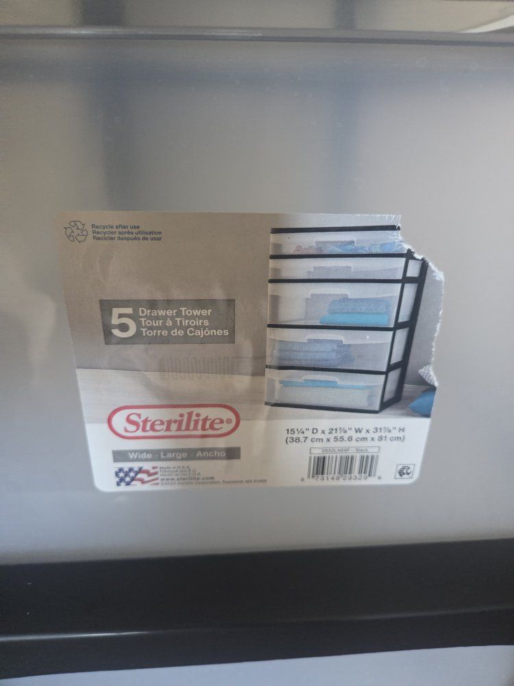 Sterilite 4-Drawer Storage Cart, Clear Drawers with Black Frame, 31.5" Tall
