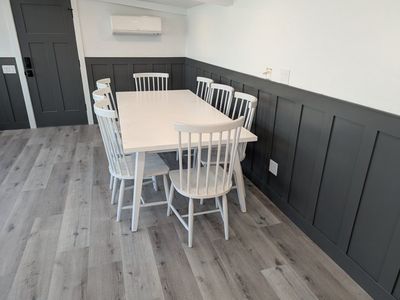 White Extendable Dining Table with 8 Chairs