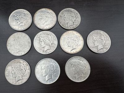 US Peace Silver Dollar Coin Lot - 10 Coins, OBO!!
