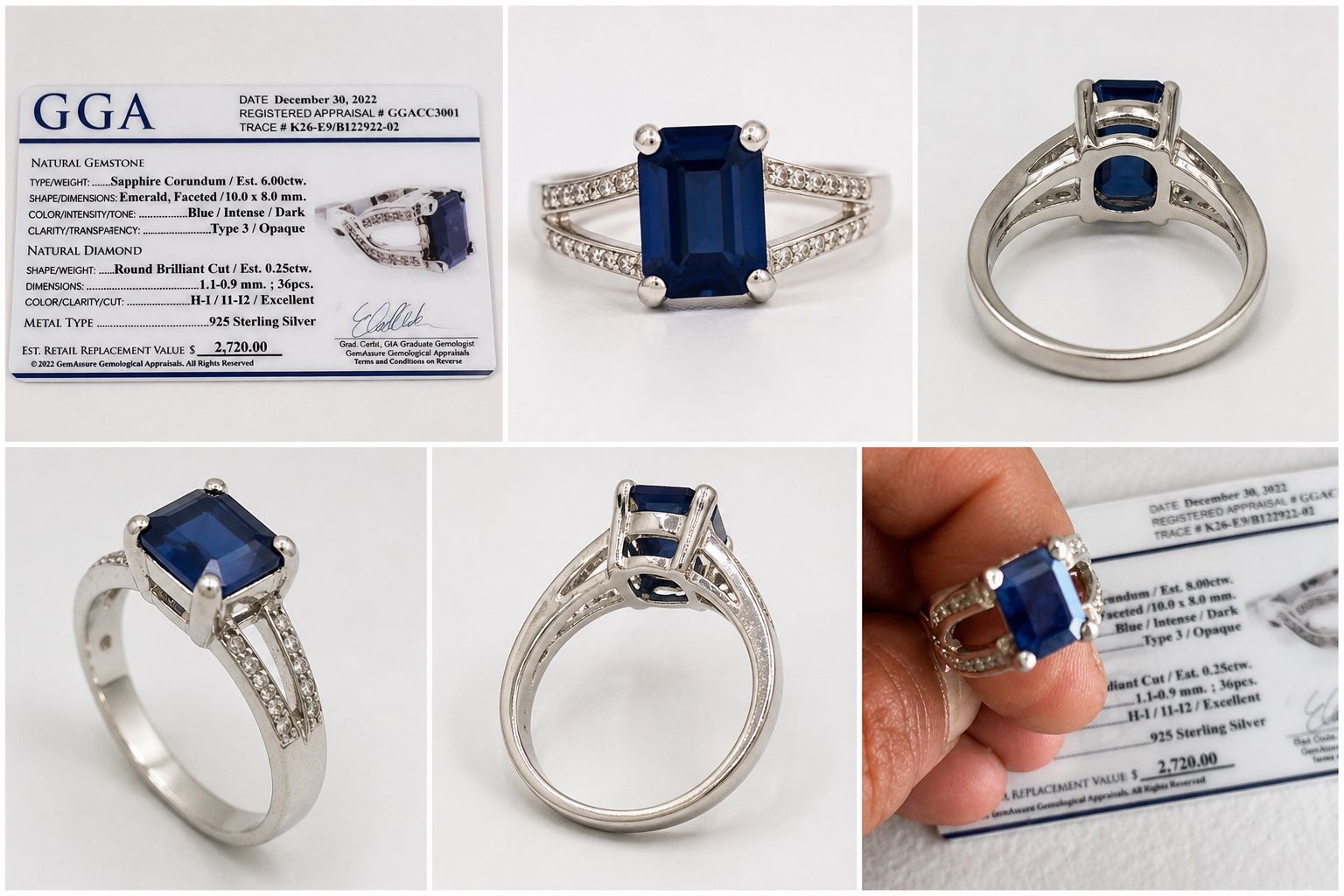 Blue Sapphire & Diamond Ring