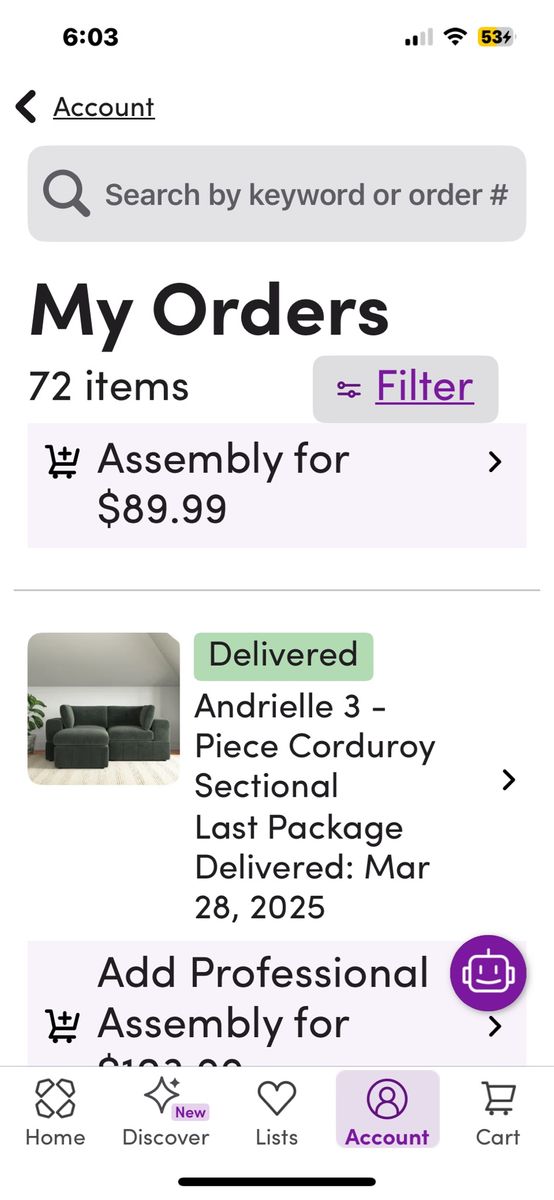 Dark green corduroy Love seat sectional with One ottoman.