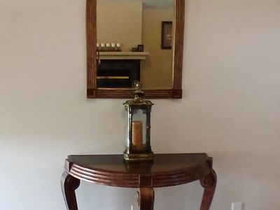 Entry table and mirror