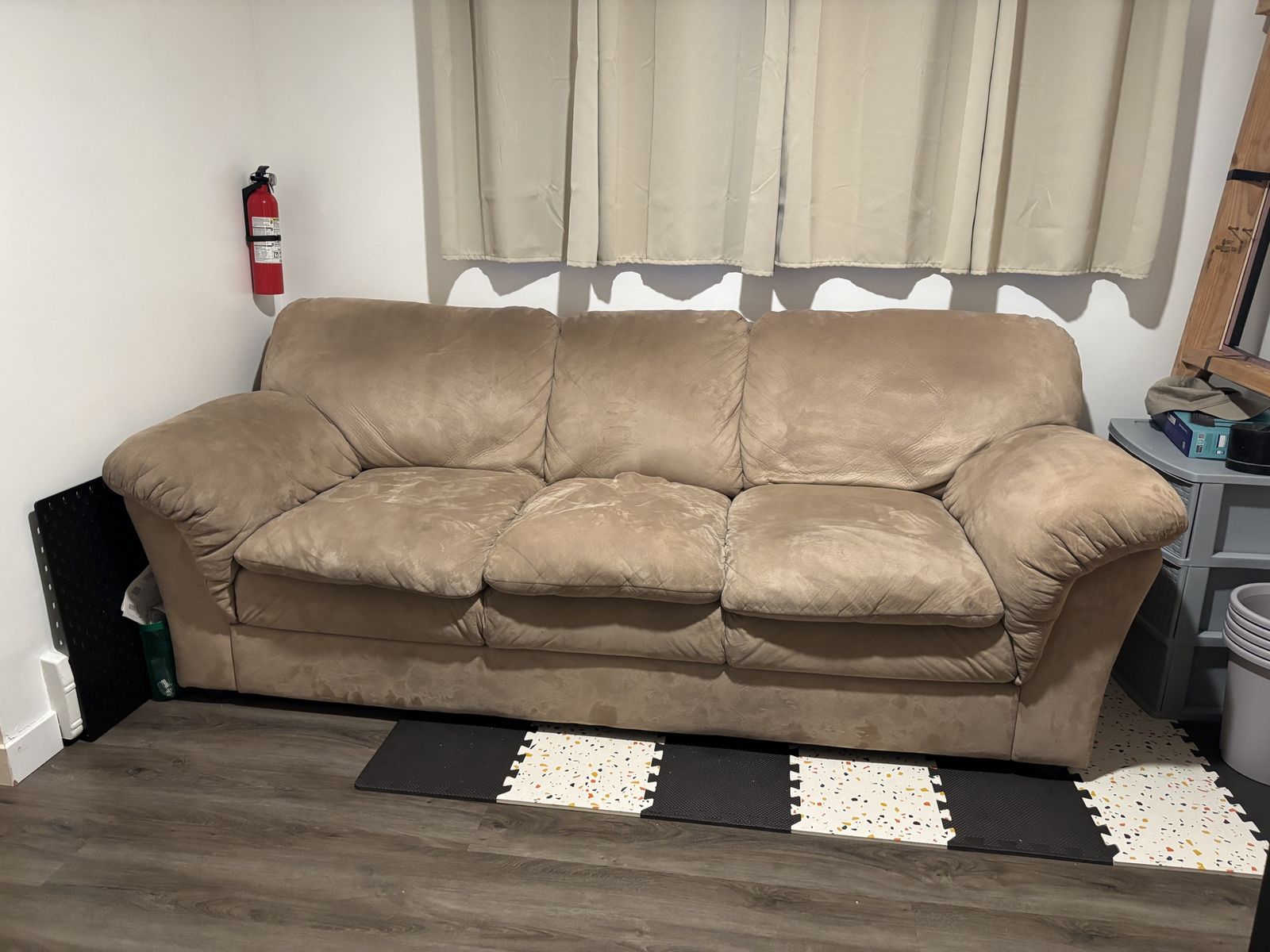 Comfy Tan 3-Seater Sofa