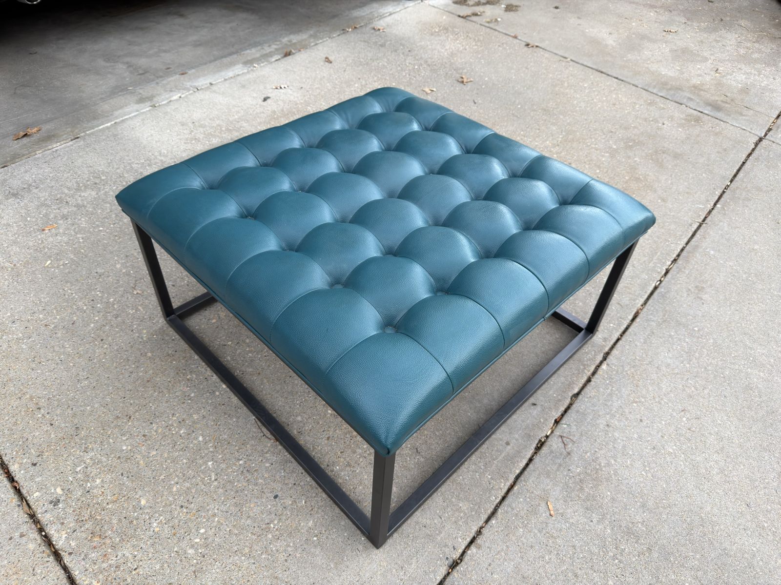 Blue Leather Coffe Table Automan