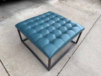 Blue Leather Coffe Table Automan