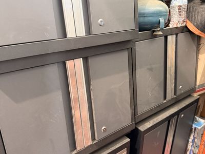 Heavy-Duty Gray Metal Garage Storage Cabinets with Lockable Doors