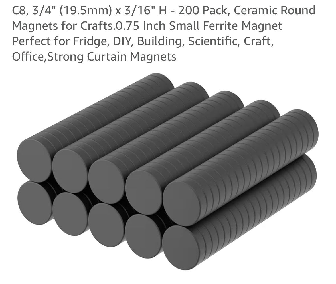200 Pack, Ceramic Round Magnets for Crafts.0.75 Inch