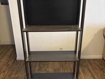 Dark Brown Wood 5-Tier Ladder Shelf