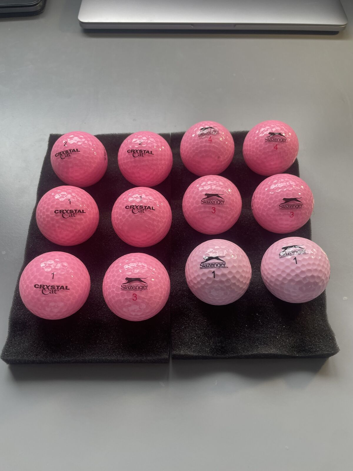 Dozen Crystal Cat/Slazenger Golf Balls
