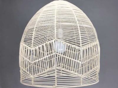 Woven Rattan Pendant Light Shade - Natural Boho Style Lamp Cover