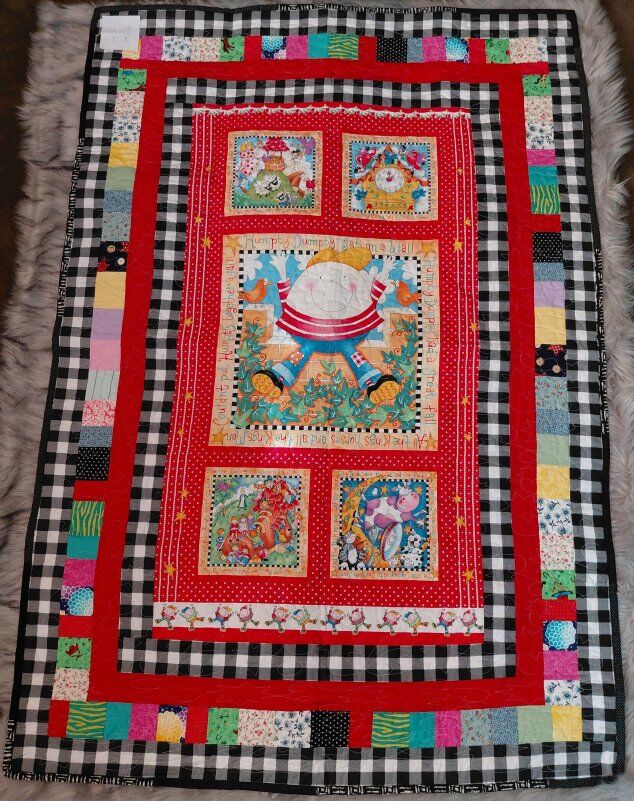 New Handmade Nursery Rhyme Patchwork  Quilt 41x60"
