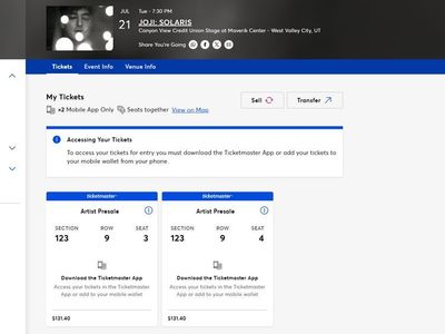 Joji Solaris Concert Ticket - Section 123 Row 9 Seat 4