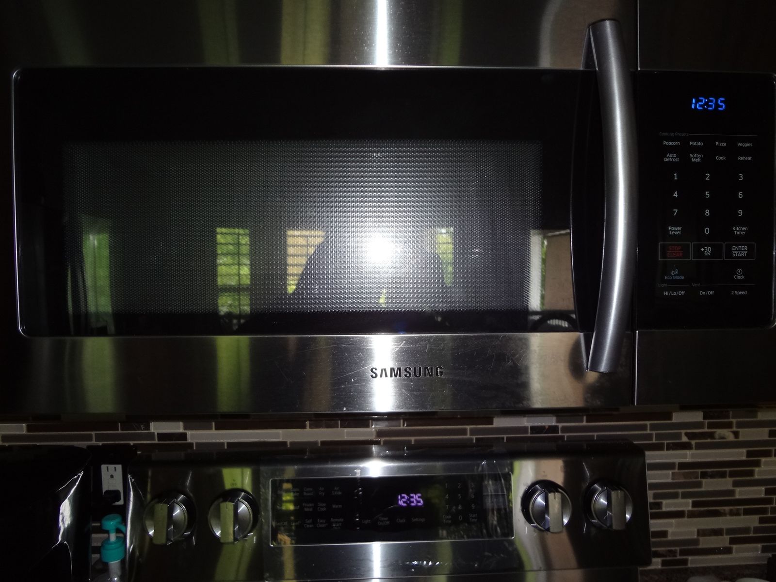 Samsung Over-the-Range Microwave - Stainless Steel, Digital Display, Good Condition