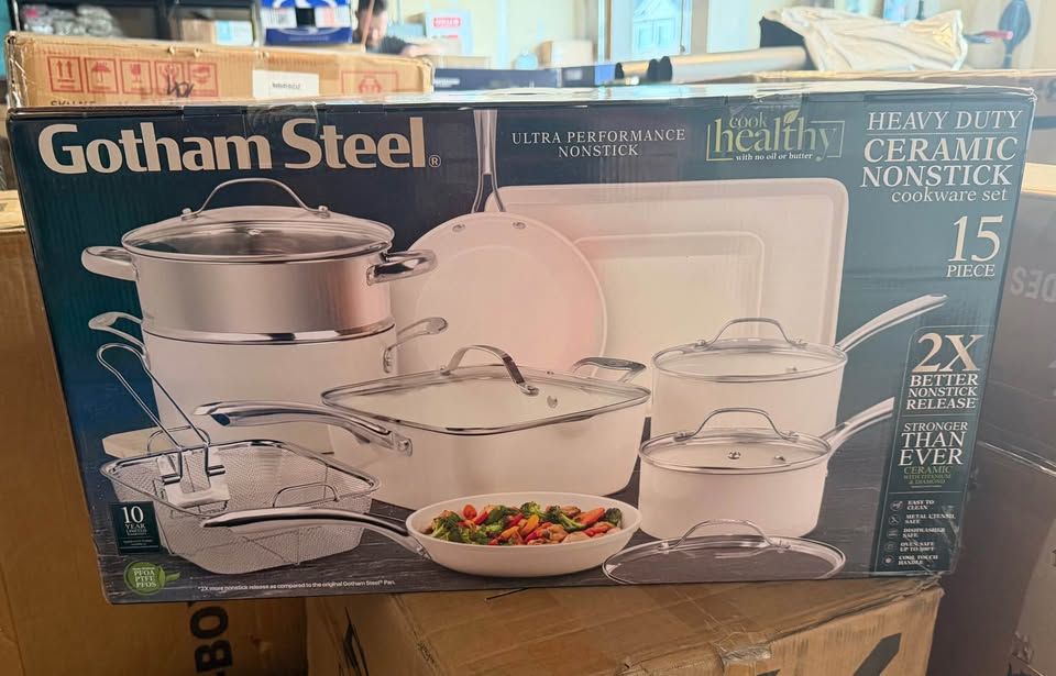 Gotham Steel 15-Piece Ultra Performance Heavy Duty Ceramic Nonstick Cookware Set