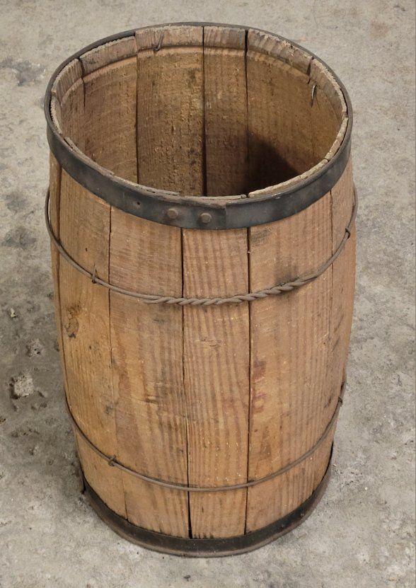 Vintage Wooden Nail Barrel