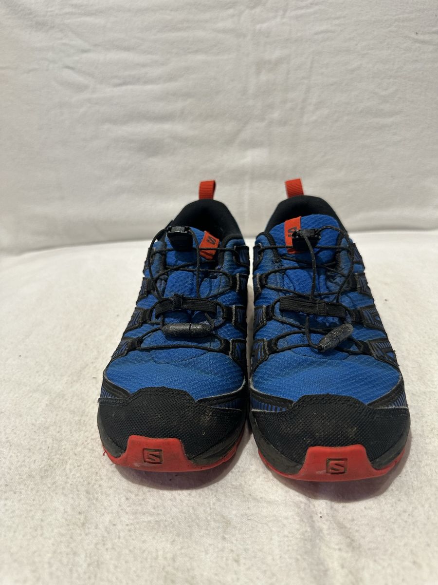 Salomon youth size 1 XA Pro blue waterproof, textile trail shoes