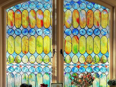 Beautyhero 3D Decorative Stained Glass Window Privacy Film with UV Blocking 23.6" x 35.4"