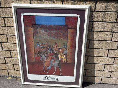 Beautifully framed (and signed) art print by artist Amado Peña, southwestern, vintage
