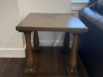 2 Dark wood side tables