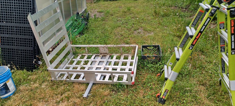 hitch mounted wheel Chair ramp/ basket.