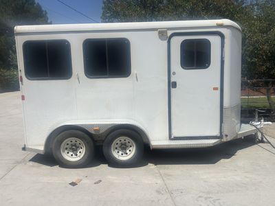 Logan 2-Horse Bumper Pull Trailer with Side Access Door - White