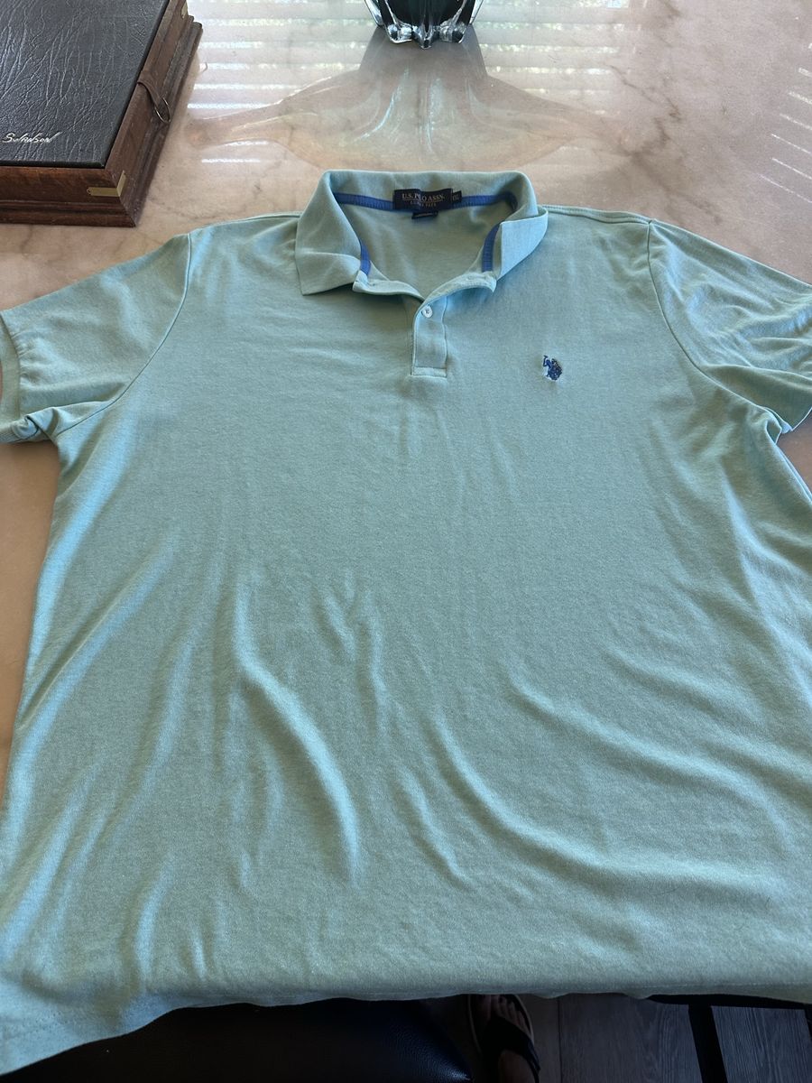 U.S. Polo Assn. Men's Turqouise Short Sleeve Polo Shirt, XXL - Luxury Feel Cotton & Polyester Blend