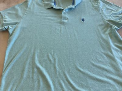 U.S. Polo Assn. Men's Turqouise Short Sleeve Polo Shirt, XXL - Luxury Feel Cotton & Polyester Blend