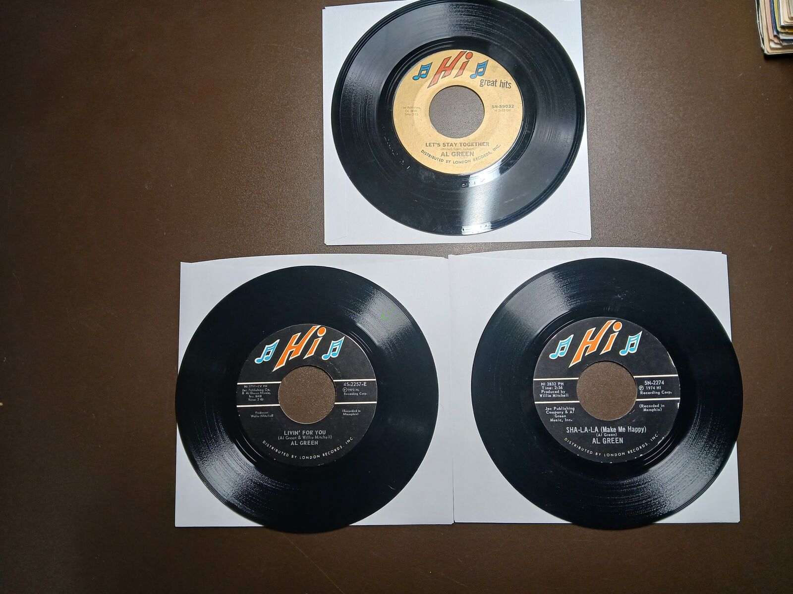 Lot of 3 AL GREEN Vinyl Records (45 RPM 7")