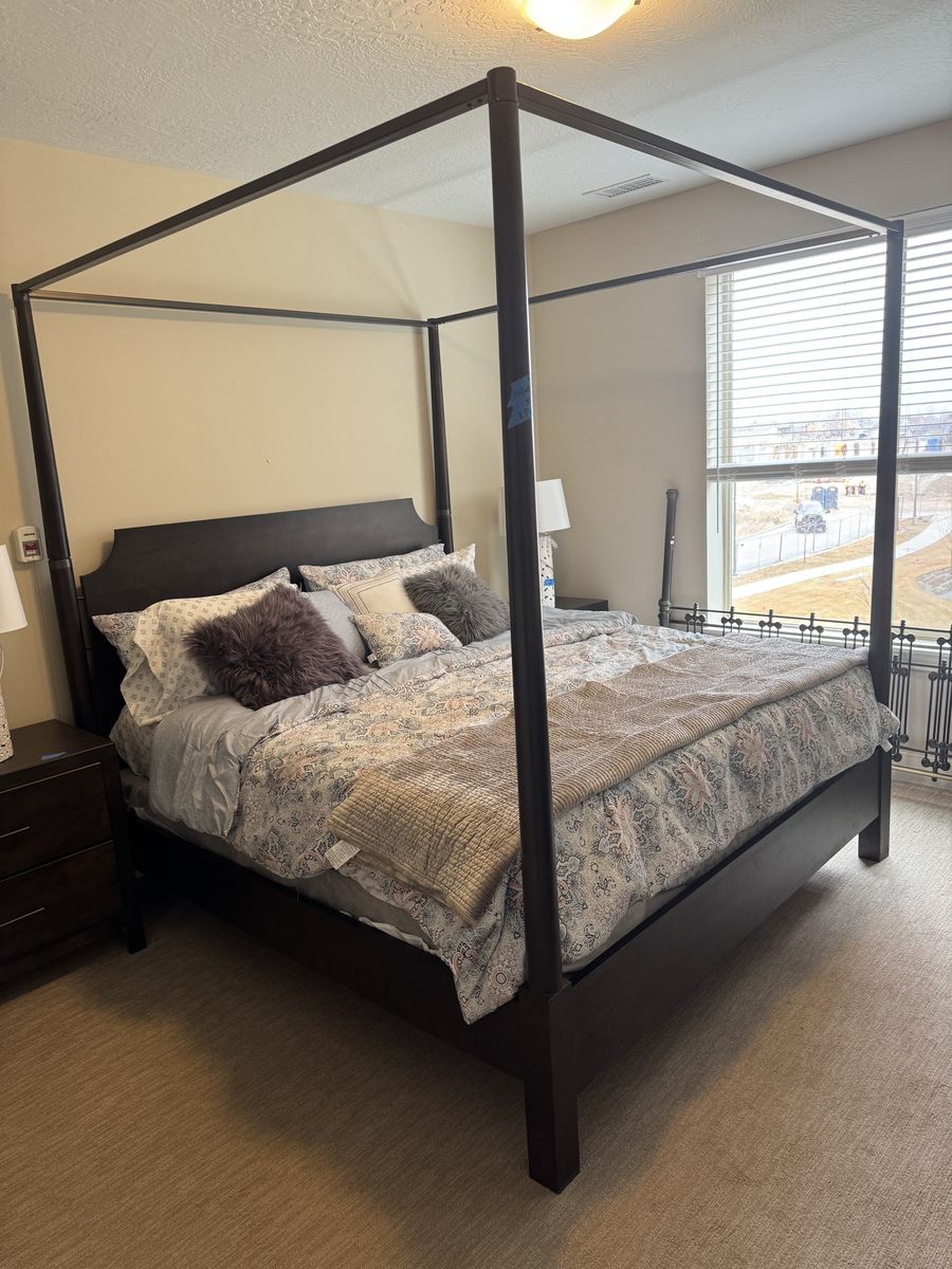 New KING Canopy Bed and Two Bedside Stands