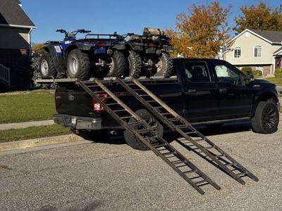 Heavy-Duty Steel Side-Load ATV Truck Bed Carrier Rack System with 11' Ramps