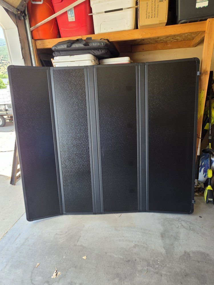 black hard truck bed cover 4 fold