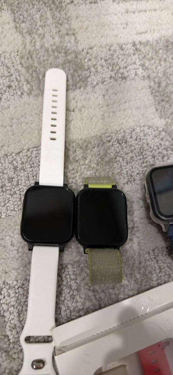 Gabb Smart Watch Bundle: 3 Smartwatches with White, Green, and Blue Bands + Pack of Colorful Bands