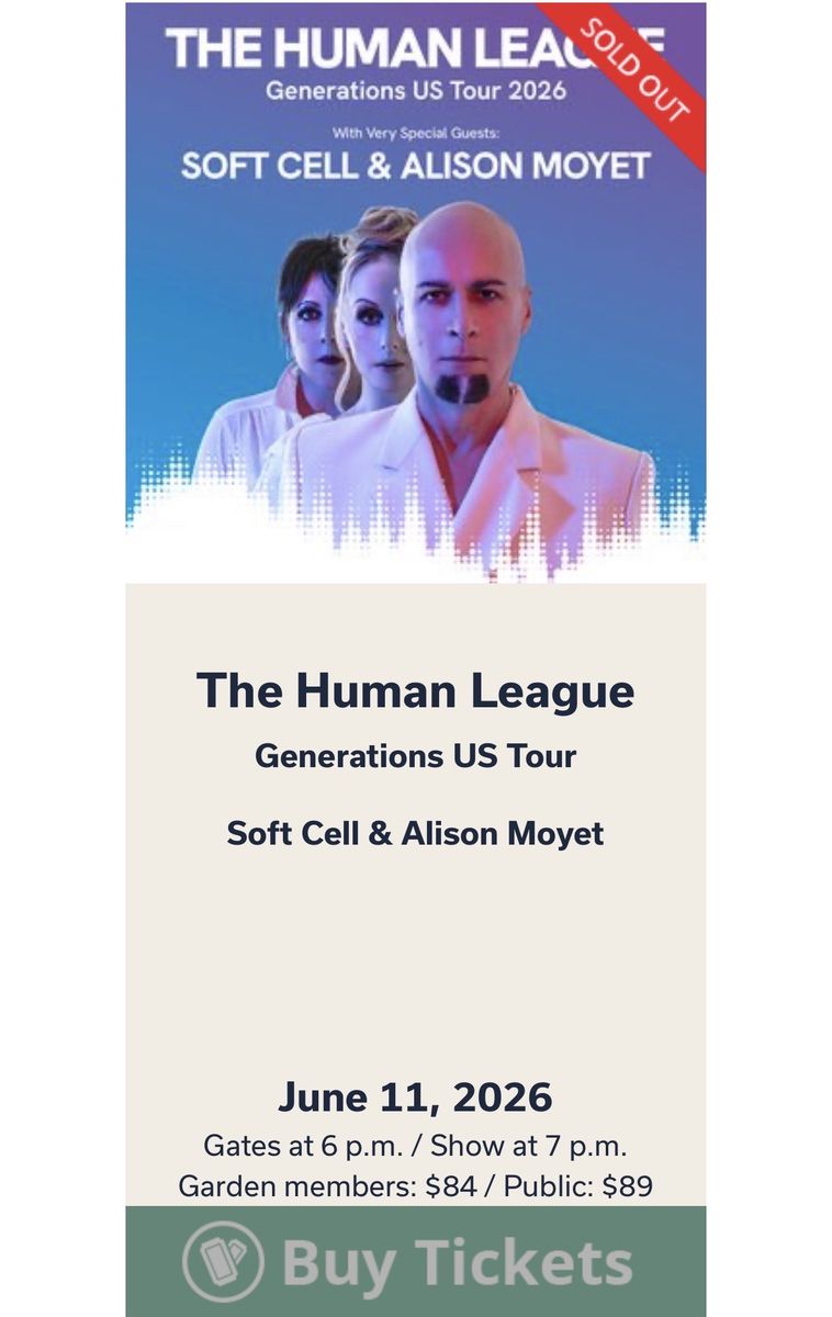 TICKET SWAP – Human League  Ray LaMontagne | Red Butte | Both Sold Out