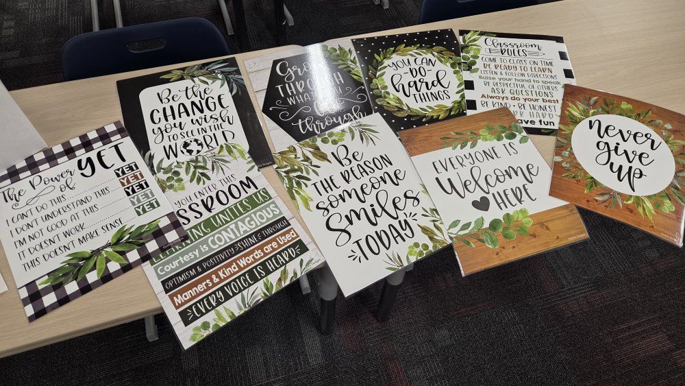 Inspiring Classroom Decor Set - Motivational Posters & Rules (10 pieces)