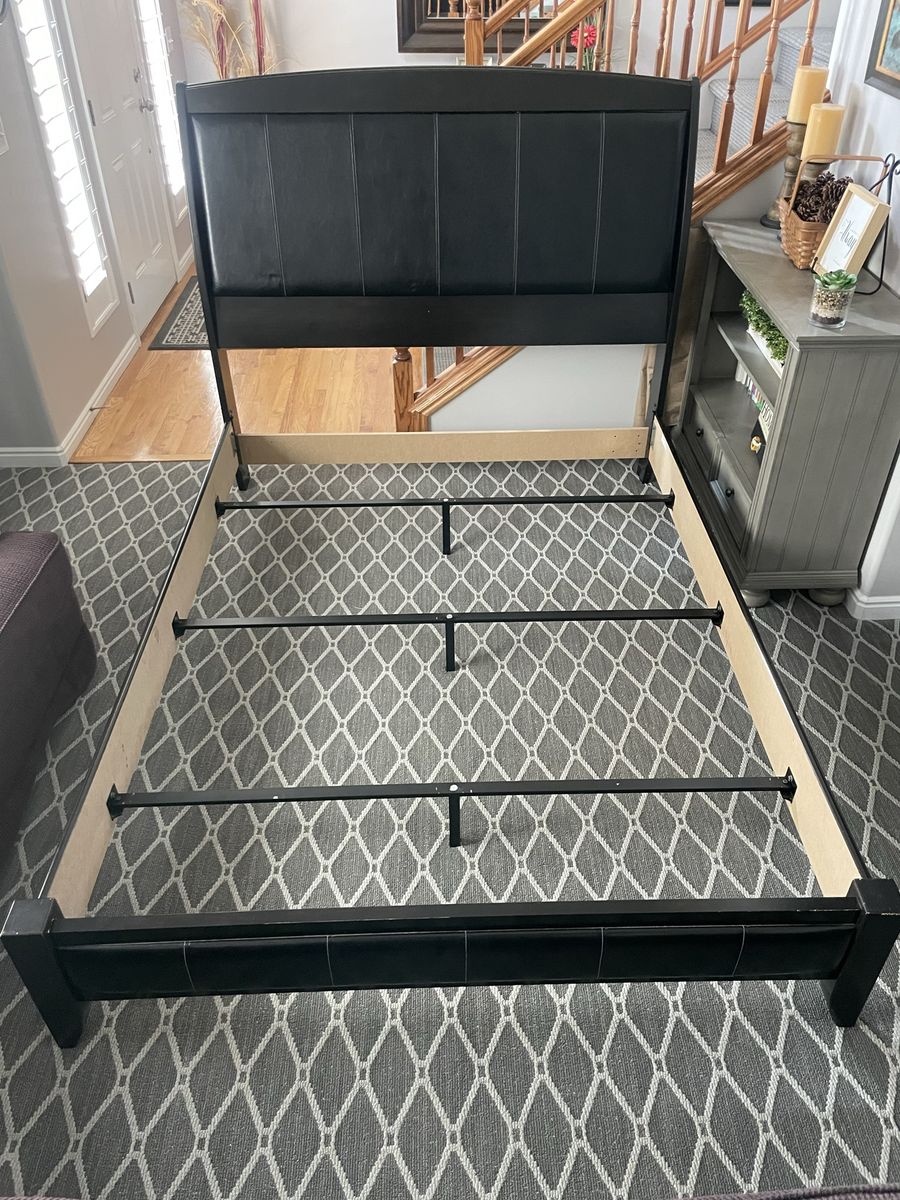 Bed frame with head, foot and running boards