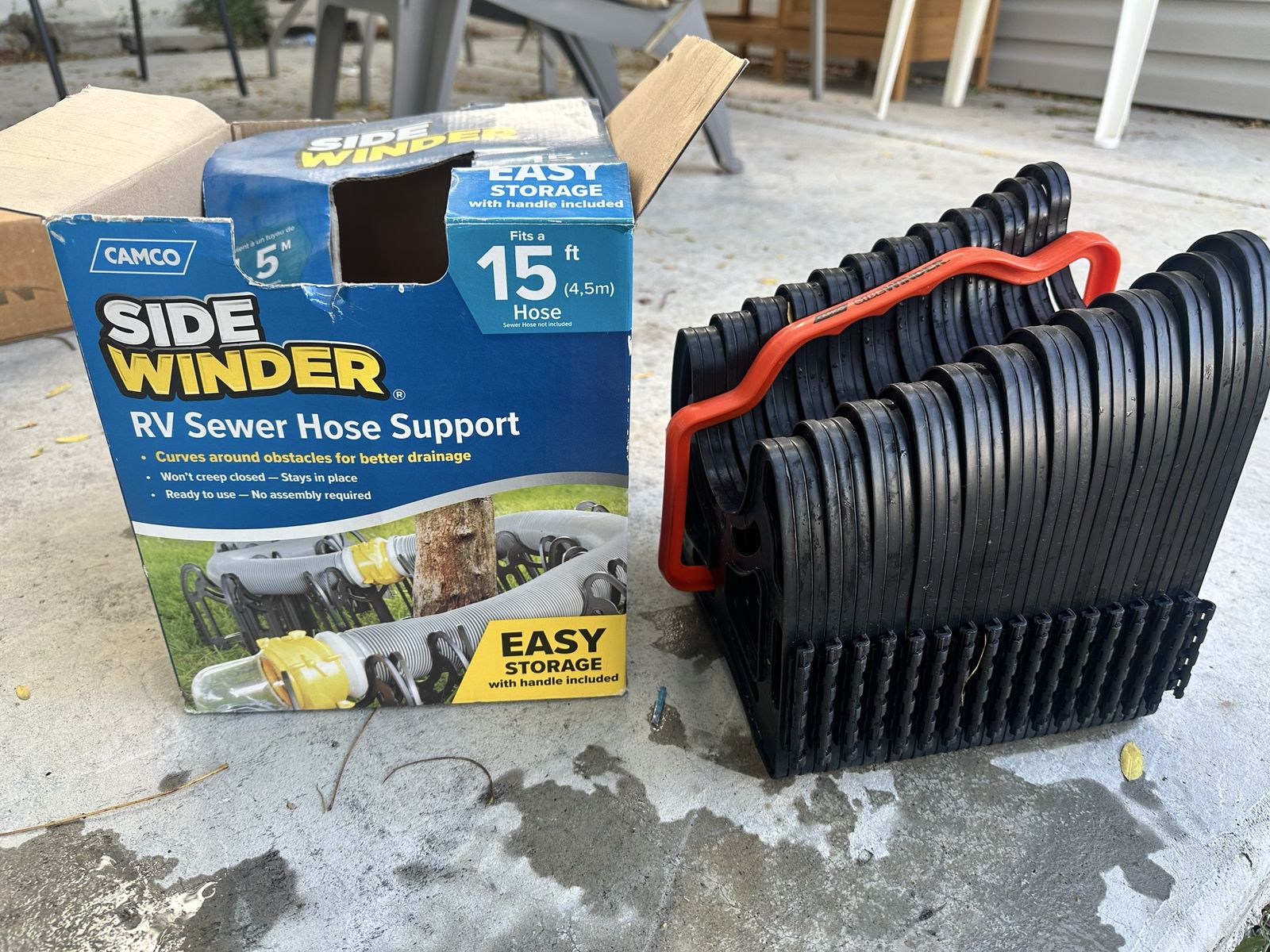 Sidewinder RV Sewer Hose Support 15ft and antifreeze