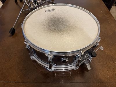 Yamaha KSD-245 chrome snare drum with stand
