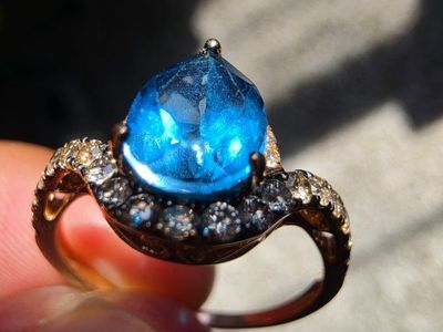 Le Vian Pear-Shaped Deep Sea Blue Topaz™ Ring – 25th Chocolate Diamonds® Jubilee Collection